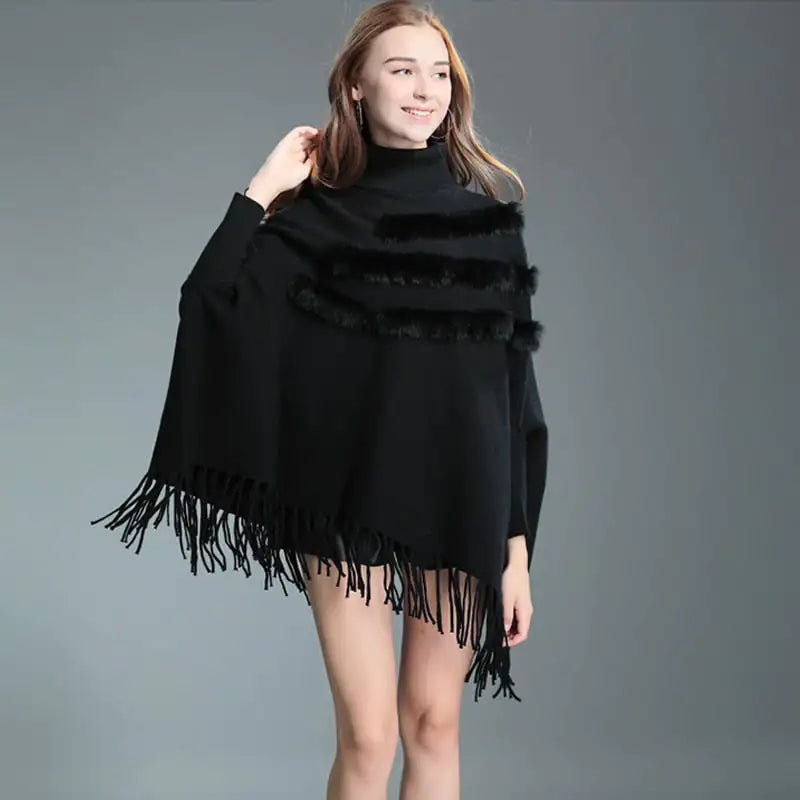 Mid-Length Turtleneck Knit Sweater Coat