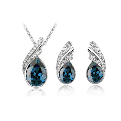 Crystal Earring and Necklace Jewelry Set