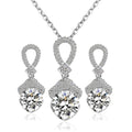 Bridal Necklace and Earring Set with Zircon Stones