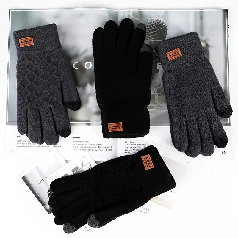 Men's Touch Screen Knitted Gloves for Cycling