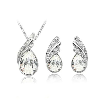 Crystal Earring and Necklace Jewelry Set