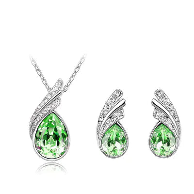 Crystal Earring and Necklace Jewelry Set