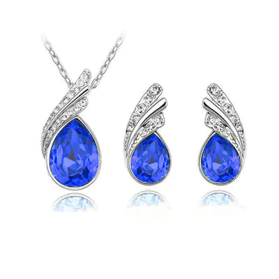 Crystal Earring and Necklace Jewelry Set