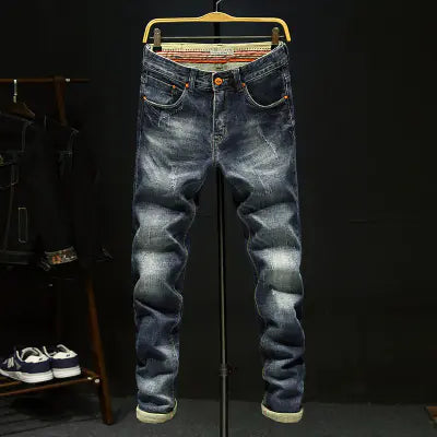 Men's Stretch Denim Casual Long Pants