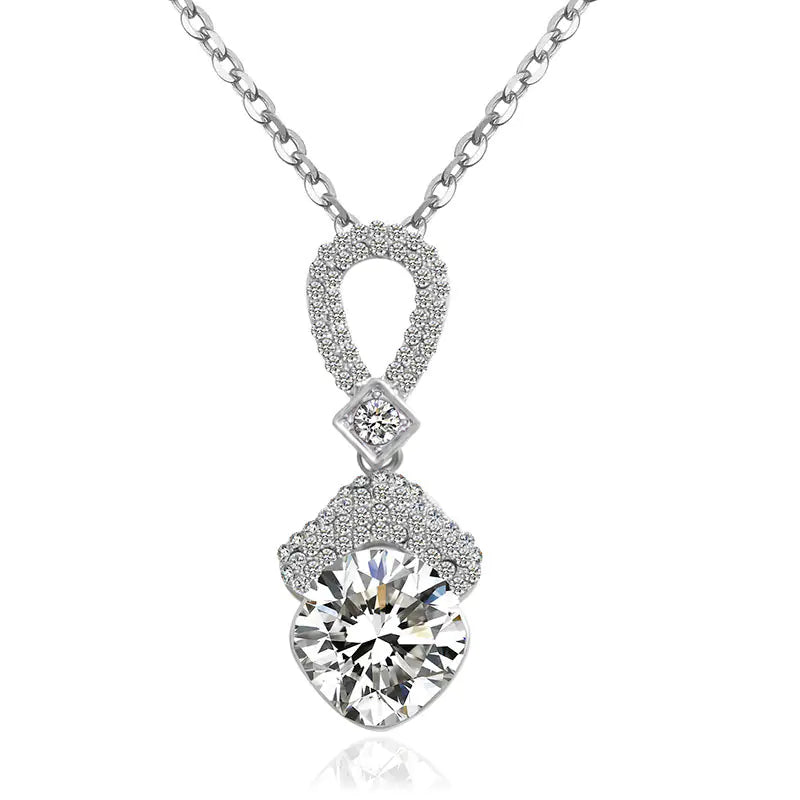 Bridal Necklace and Earring Set with Zircon Stones