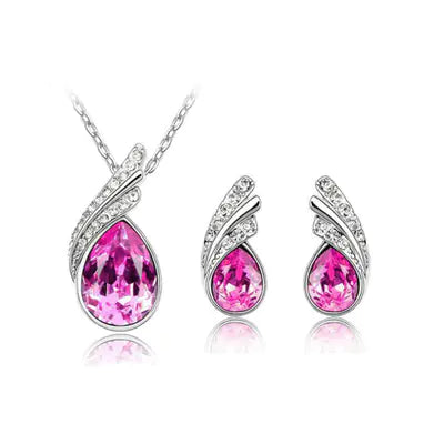 Crystal Earring and Necklace Jewelry Set
