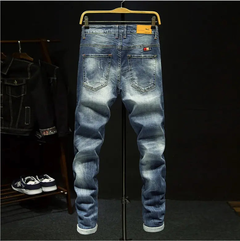 Men's Stretch Denim Casual Long Pants